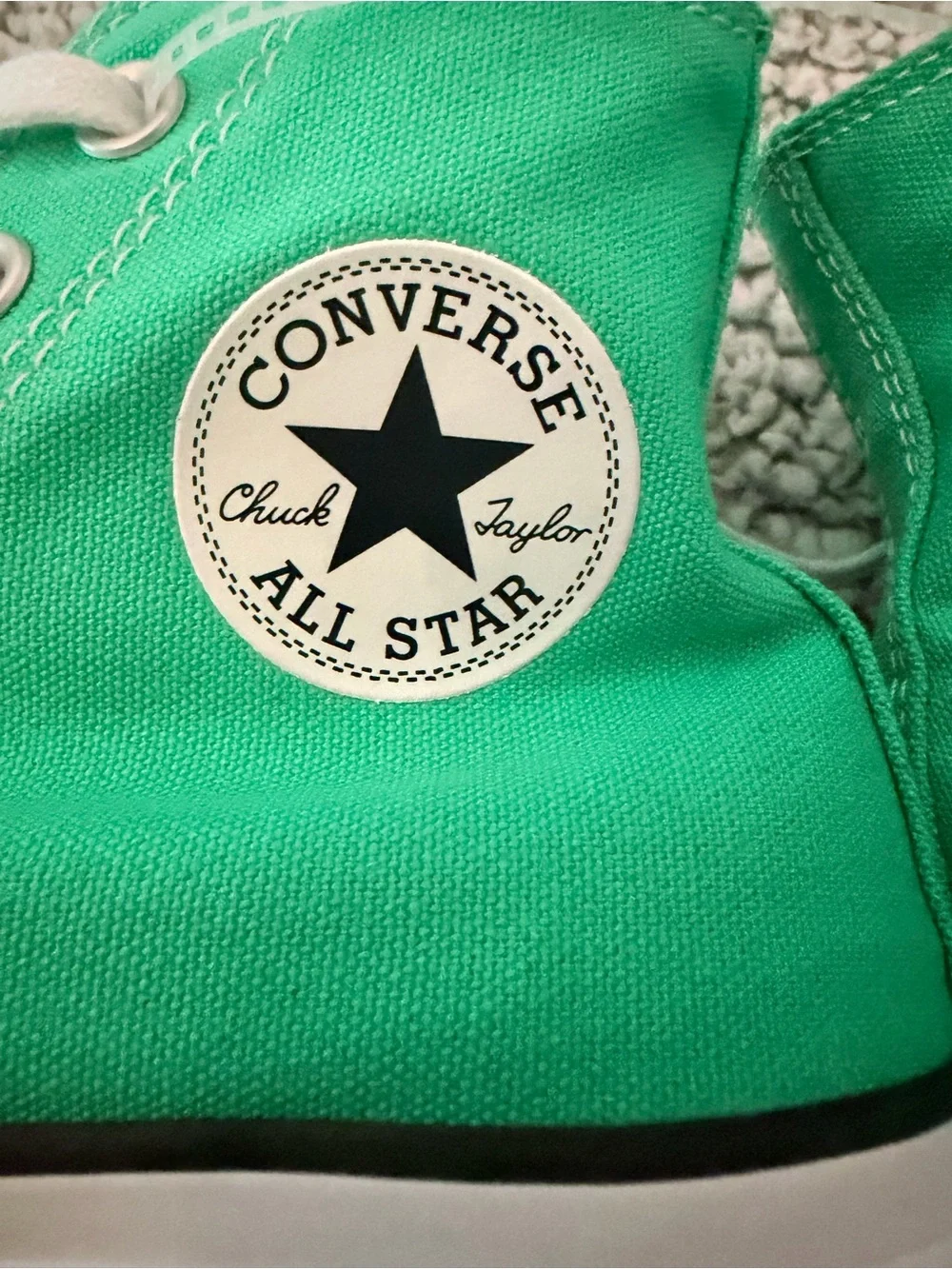 Converse High Top Platform Sneakers in Bright Green and White